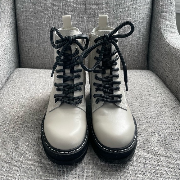 Marc Fisher Palani Leather Combat Boots 